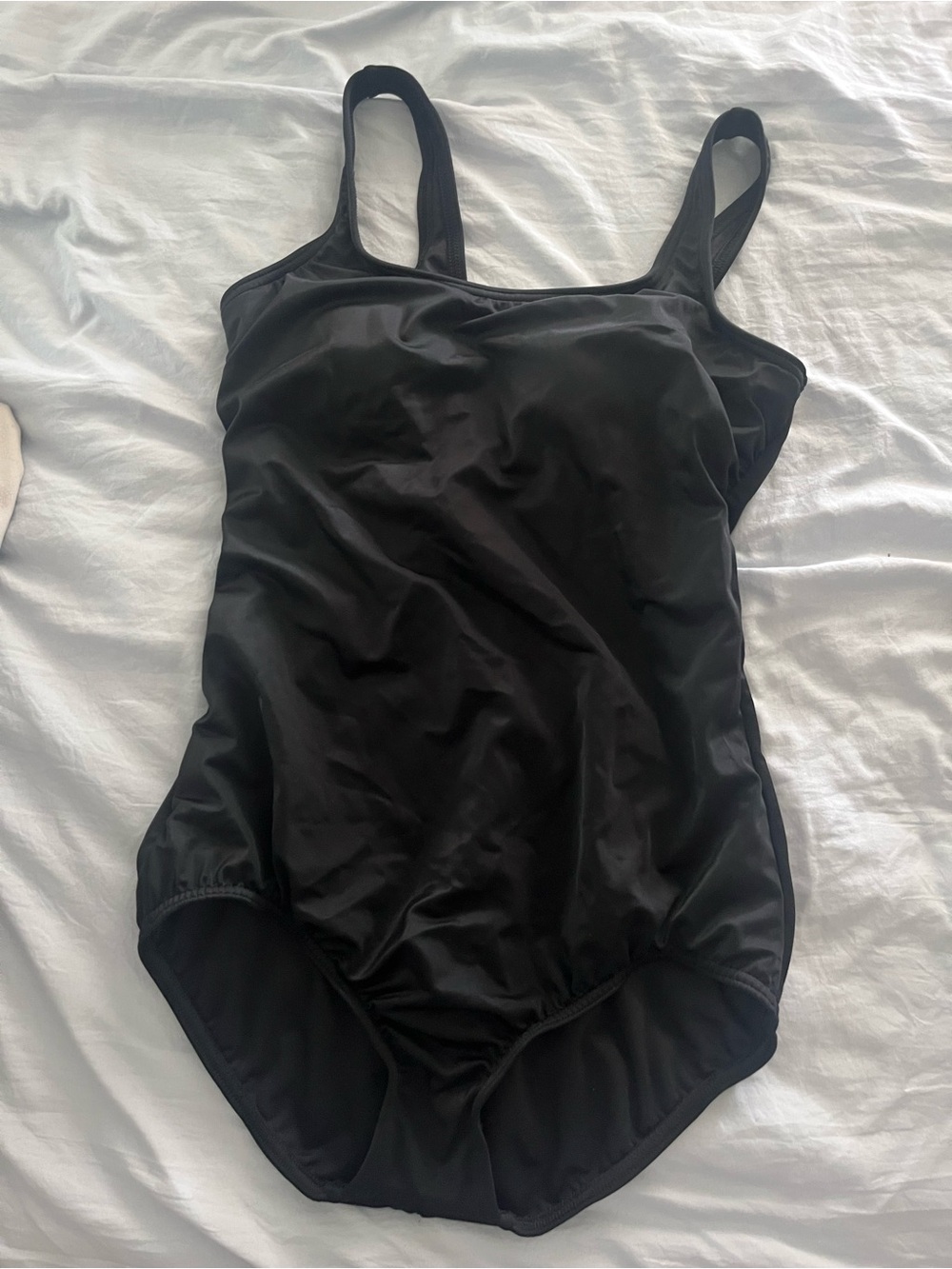 Lands End Classic Black One-Piece Swimsuit- NEW